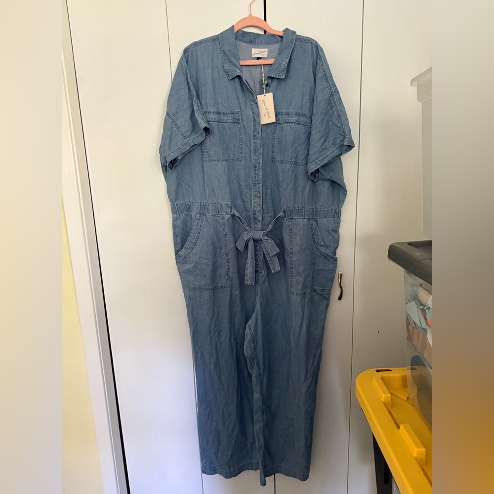Universal Thread Light Blue Chambray Denim Jumpsuit